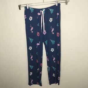 Life is Good Pajama Pants Floral Tropical Holiday Flamingo Print